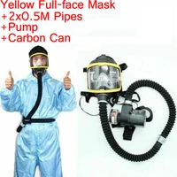 electric constant air flow supplied fed full face gas mask respirator system protective respirator mask workplace safety device