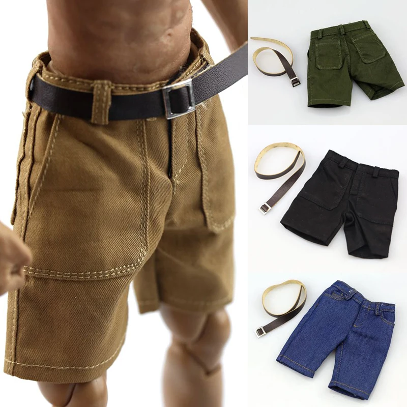 

Мужские шорты для солдат 1/6, укороченные брюки, спортивные брюки с поясом, модель для 12-дюймовых экшн-фигурок, аксессуары