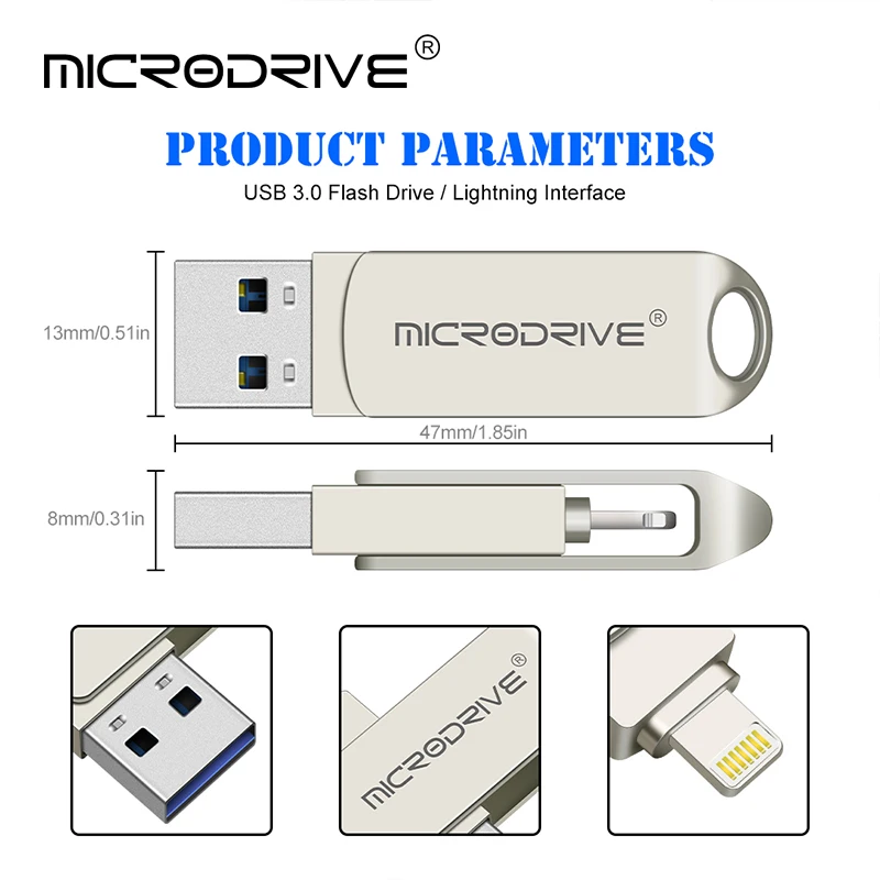 Usb 3.0 флеш-накопитель для iPhone 6/6s/Plus/7/7plus/8/X Usb/Otg/Lightning 2 в 1 |