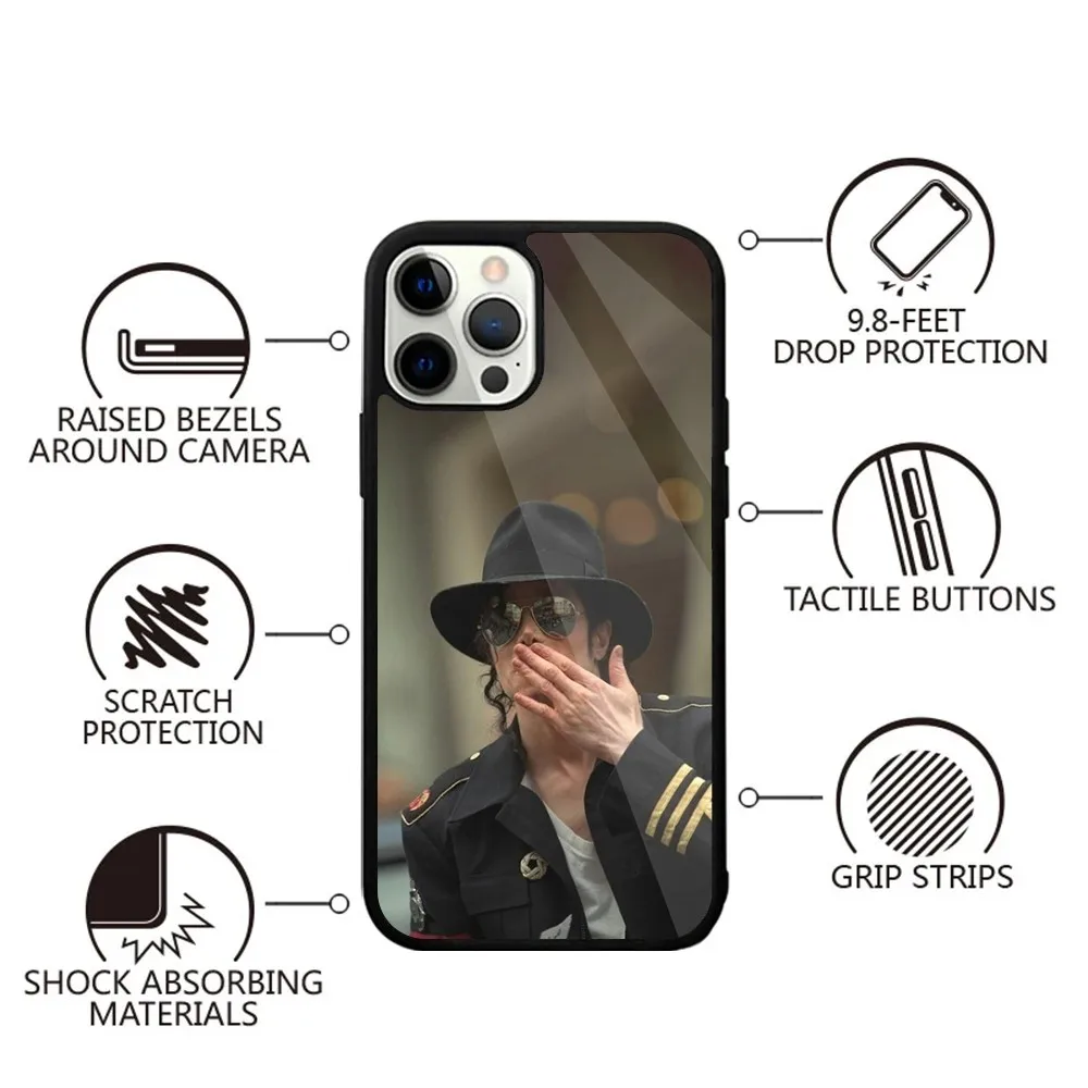 Чехол для телефона Singer M-Michael J-Jackson iPhone 16 15 14 13 12 11 Plus Pro Max Mini Magsafe с магнитной