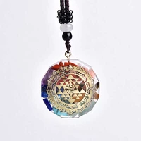 natural organic crystal gravel pendant necklace seven vein amulet wicca chakra meditation for men women crystal necklace gift1p