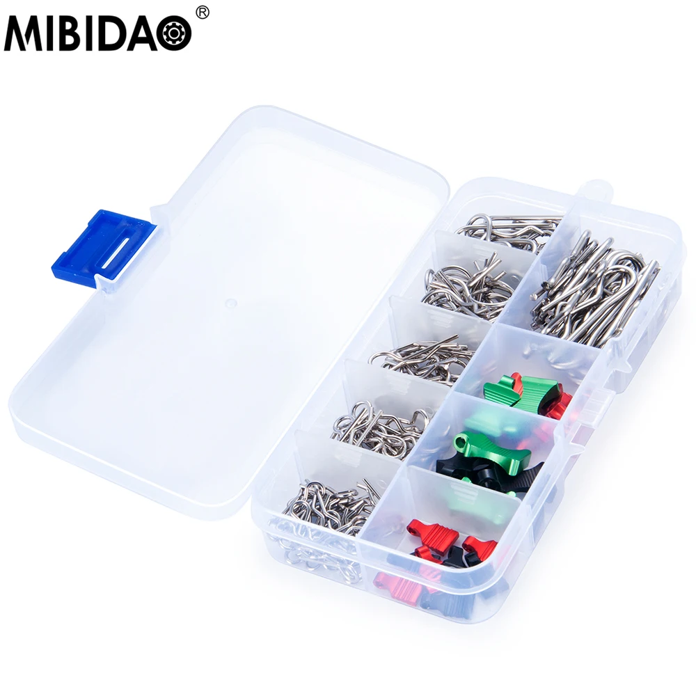 

MIBIDAO RC Car Body Shell Clips Pin Housing Latch R Buckles with Box For 1/24 1/10 1/14 1/6 SCX6 SCX10 SCX24 TRX4 TRX6 Tamiya