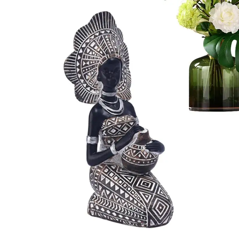 

African Figurines Figurine Statue Resin Craft Collection African Sculpture Home Decor For Table Bedroom Dining Room Offices