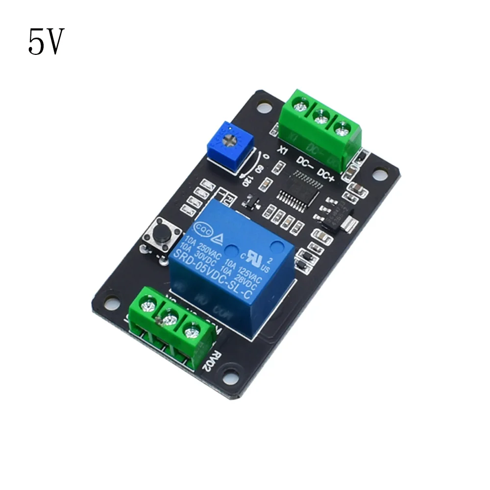 

DC5V/12V/24V TRM01 Relay Module Timer Delay Self Locking Trigger Relay Board Delay On Off Time Switch Compatible with 555 Timer