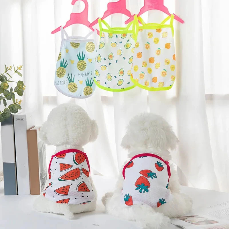 

Summer Dog Thin Camisole Fruit Pattern Dog Clothes For Small Dogs Puppy Dog Clothes Pet Cat Vest Cotton T Shirt Pug Yorkshire