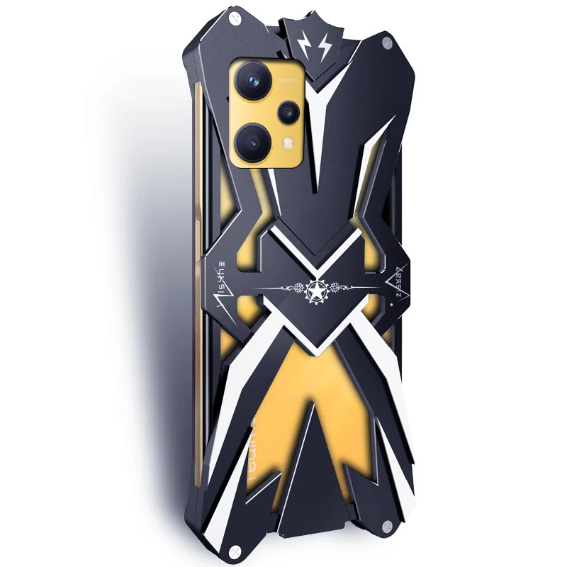 

Original Zimon Metal Luxury New Thor Heavy Duty Armor Metal Aluminum Phone Case Covers For Oppo Realme Q5 Pro Cases Cover