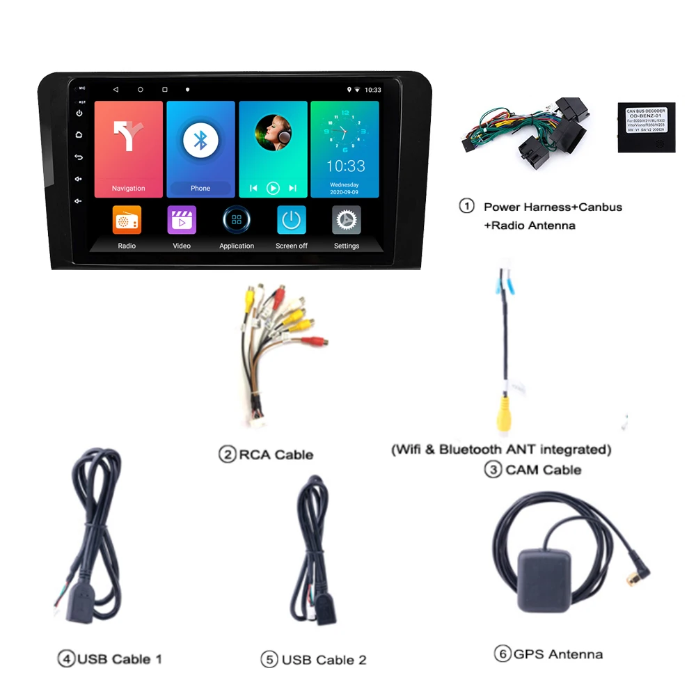 2Din автомобильный мультимедийный плеер Android 4G Carplay Wifi навигация GPS Авторадио для Benz