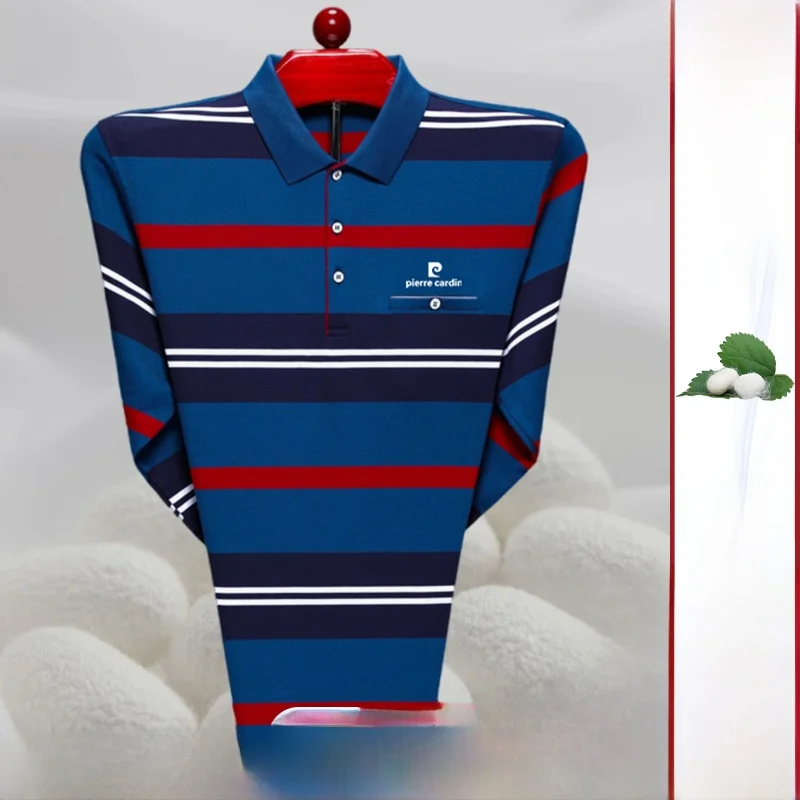 Pierre Cardin весенне-осенняя мужская высококачественная шелковая рубашка с длинными