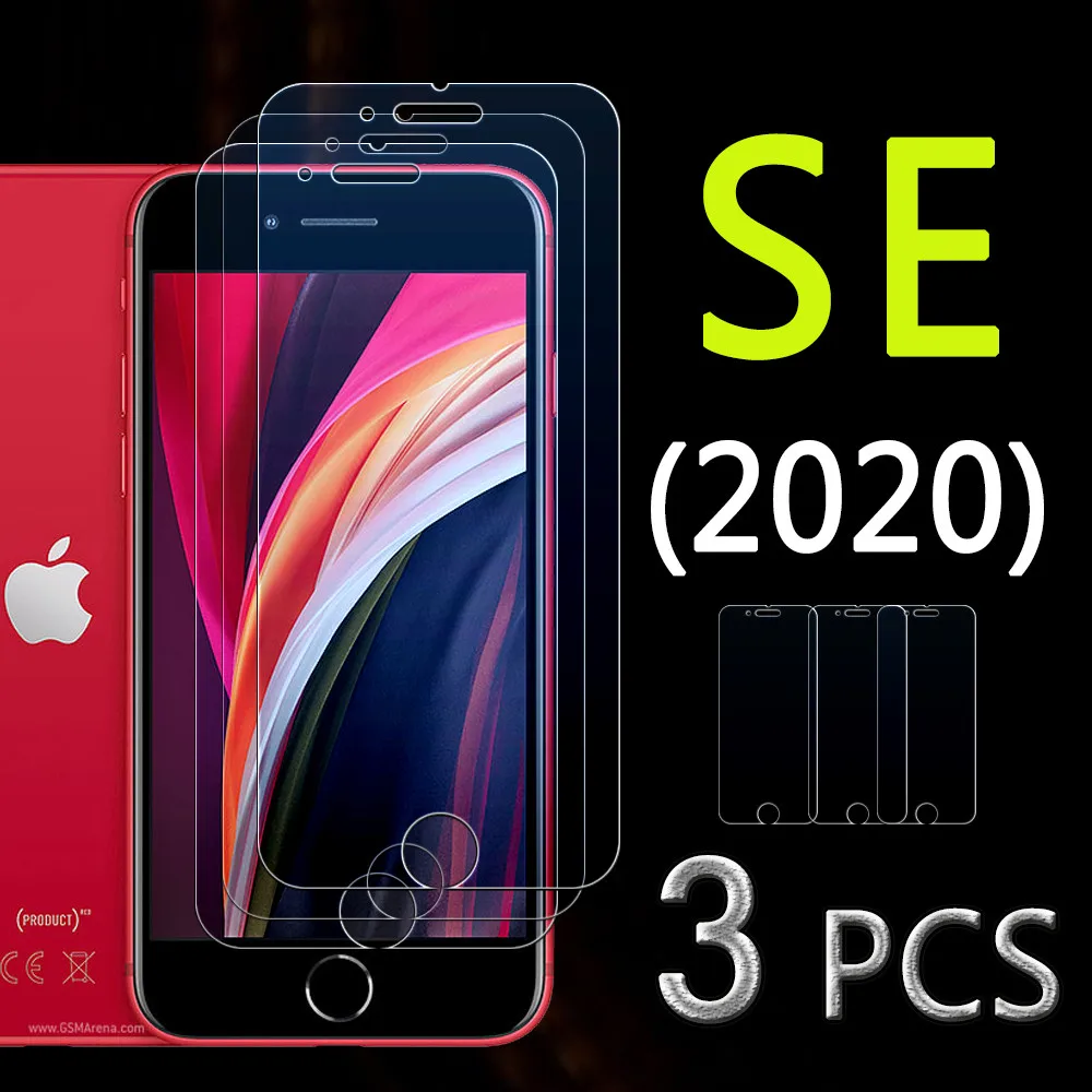 Защитное стекло для Apple iPhone SE 2020, Защита экрана для iPhone s, e 2020se, iphonese 2, защитная пленка, закаленное стекло, защита 9H, 3 шт.