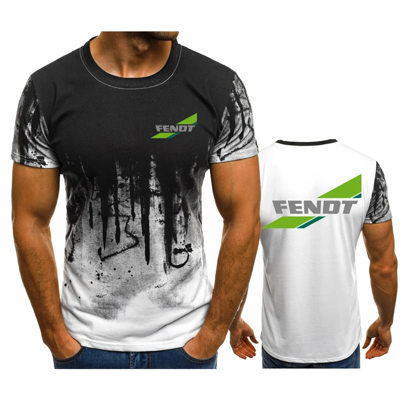

2022New Summer Fendt Logo Camouflage Gradient O-Neck Casual Sport T-shirt Comfortable Sweat Absorption Short Sleeves
