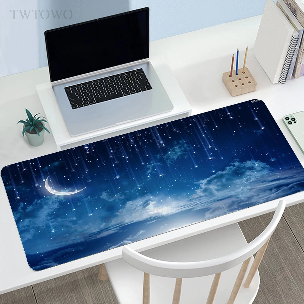 

Коврик для мыши Starry Night, большой коврик для клавиатуры HD XXL, коврик для мыши, нескользящий офисный коврик для мыши из натурального каучука, иг...