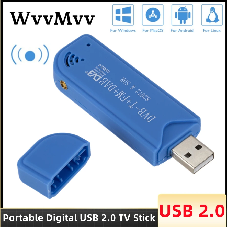 Mini Portable TV stick 820T2 Digital USB 2.0 Stick DVB-T + DAB FM RTL2832U Support SDR Tuner Receiver accessories |