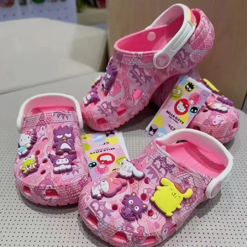 Новинка милые детские сандалии для девочек Melody Cinnamoroll Crocs тапочки нескользящая