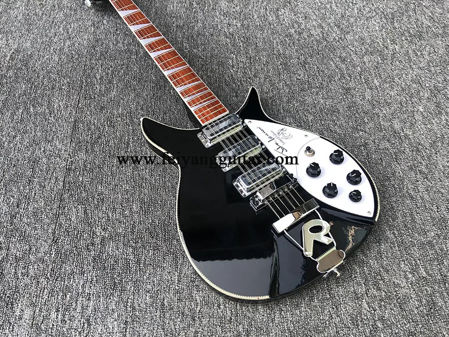 Электрическая гитара 350 черного цвета 12 струн крепления из рыбьей кости 3