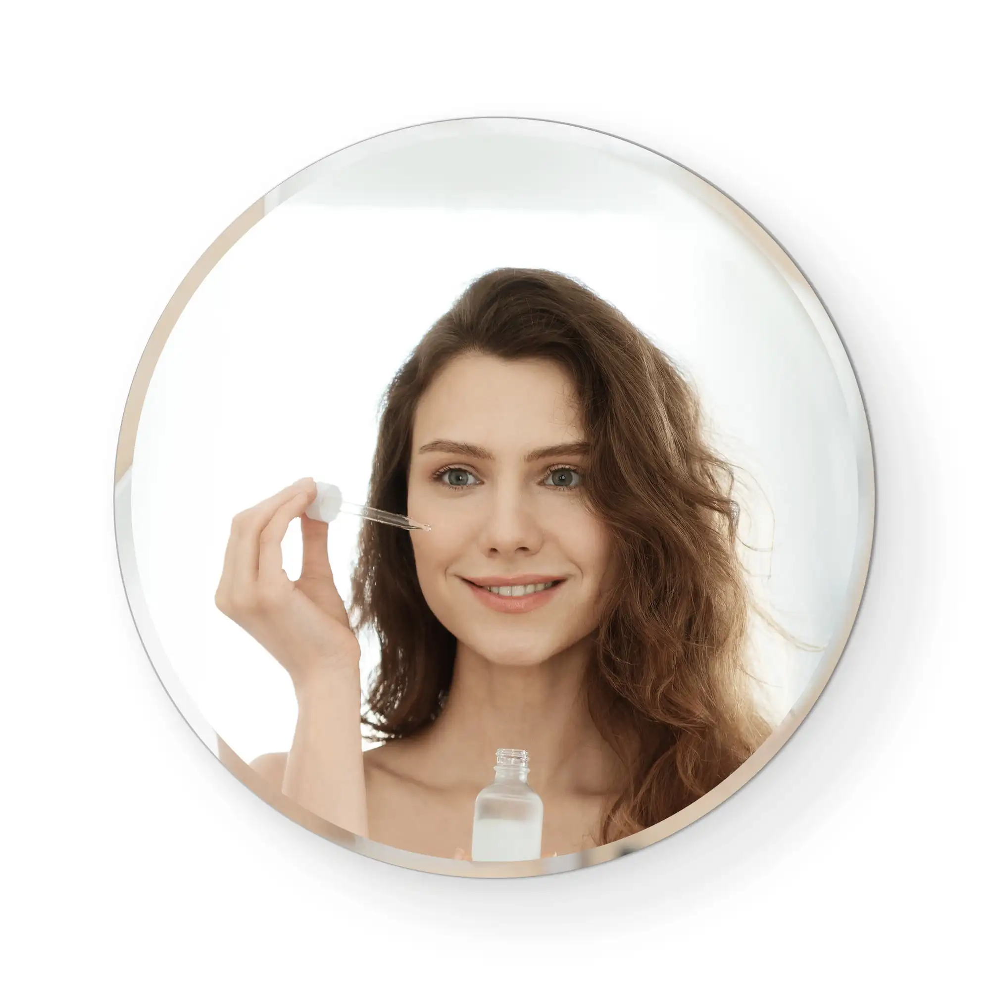 

HMTX Frameless Round Beveled Wall Mirror