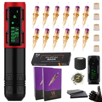 ez tattoo kit portex p2s wireless battery tattoo pen machine tattoo power supply cartridge needle accessories supplies