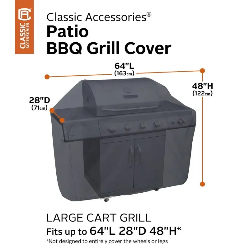 

64 Inch BBQ Grill Cover with Coiled Grill Brush & LED Light