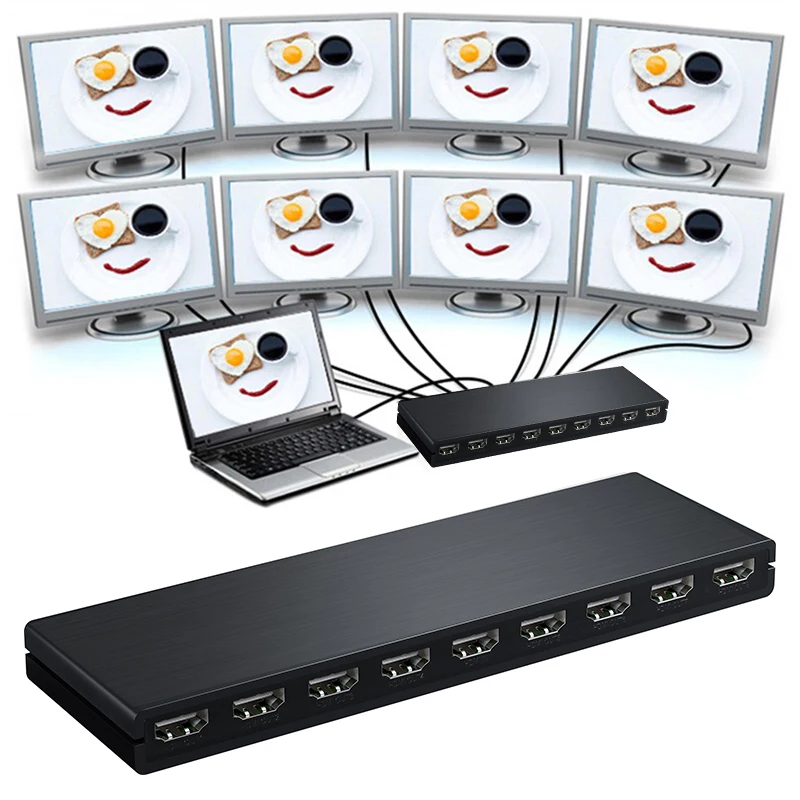 Разветвитель для DVD PS3 Xbox PS4 ноутбуков ПК на 8 ТВ мониторов 4K HDMI 1x8 1 в Выход 1080P Full HD |