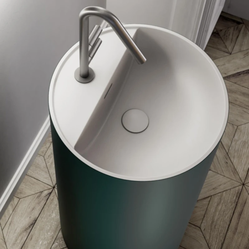 Полимерная на ощупь кожа искусственный камень ручная умывальная раковина для