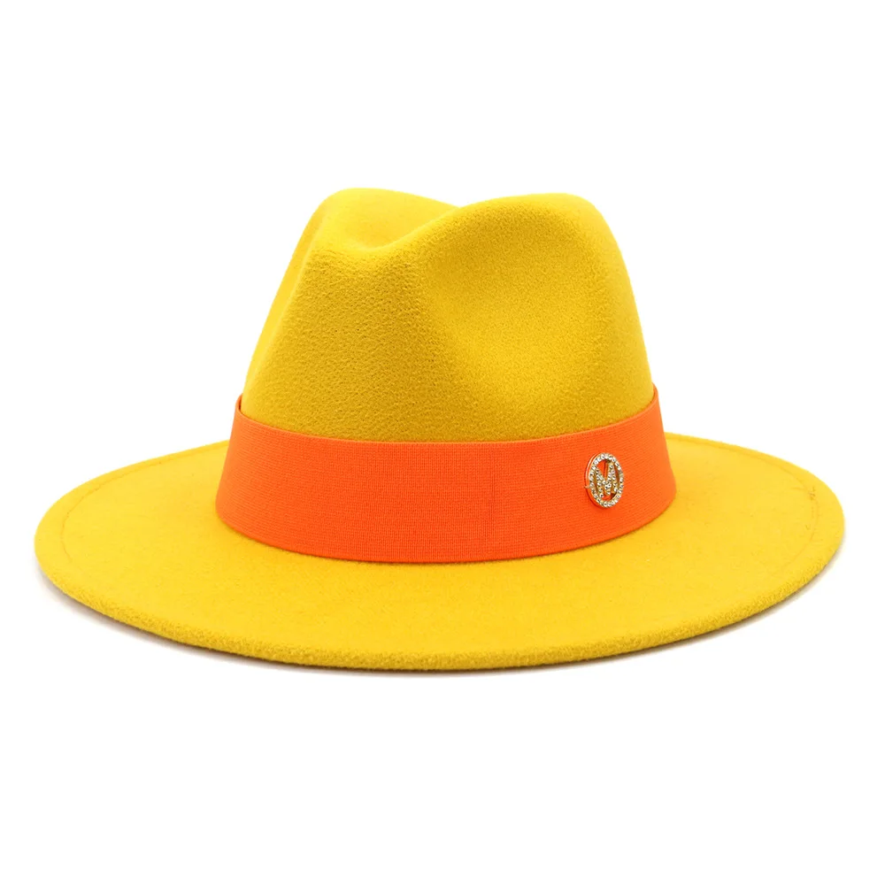

2021 New Women Fedora Wool Hat Autumn Winter Triby Felt Hats Jazz Panama Church Party Unisex Cowboy Cotton Outdoor Hat