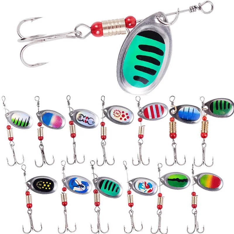 

13 Colors Peche Spinner Fishing Lures Wobblers CrankBaits Jig Shone Metal Sequin Trout Spoon with Hooks for Carp Fishing Pesca