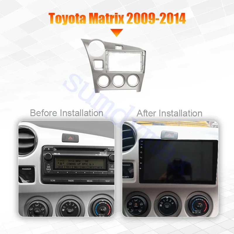2 DIN 9-дюймовая автомобильная лицевая рамка для Toyota Matrix 2009-2014 комплект панели