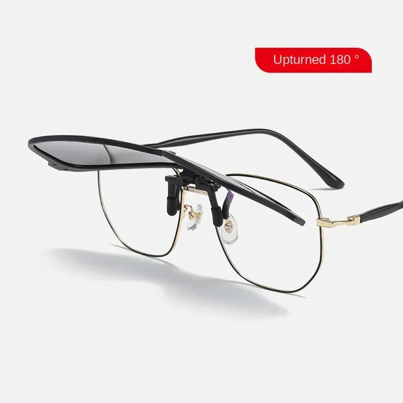 2024 fajne klapki okulary przeciwsłoneczne z klipsem spolaryzowane TR90 fotochromowe kwadratowe ponadgabarytowe UV400 wędkarskie