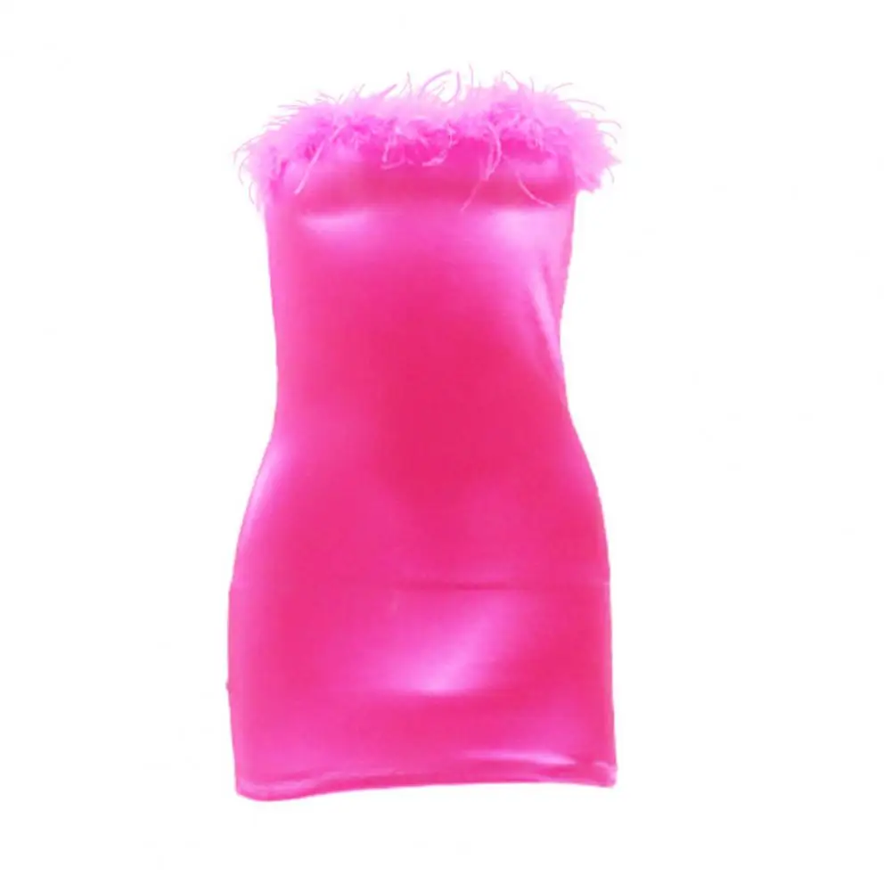 

Sexy Dress Sleeveless Hip Wrap Waist Tight Evening Party Bandeau Tube Short Dress Tube Dress Female Clothing