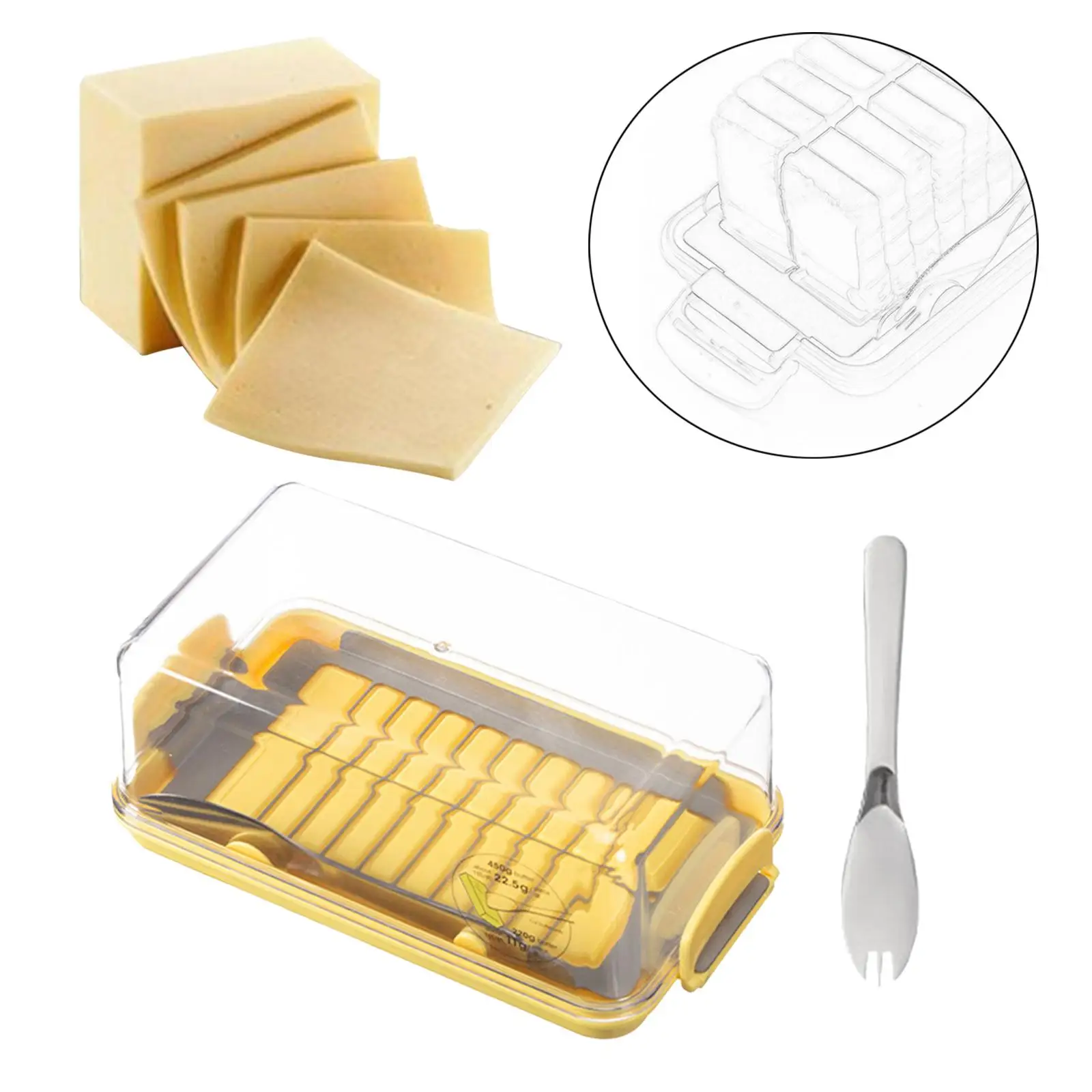 

Контейнер для резки масла, прямоугольная тарелка для масла для холодильника, кухни, дома