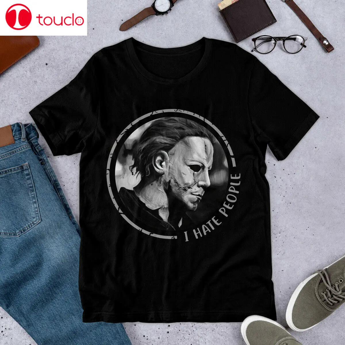 

Футболка с изображением Майкла Майерса из фильма «ужасы» и надписью «I Hate People» на Хэллоуин, подарок для мужчин и женщин, унисекс, женская и Мужская футболка
