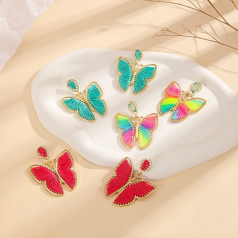 

Bohemian Cute Colorful Butterfly Earrings Vintage Fashion Handmade Earrings For Women Summer Luxury Beach Accessories Jewelry