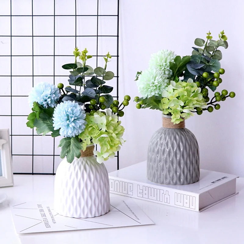 

Nordic Flower Vase Home Decoration Creative Vases for Flowers Pot Coffee Office Home Decor Tabletop Flower Plant Basket Decor