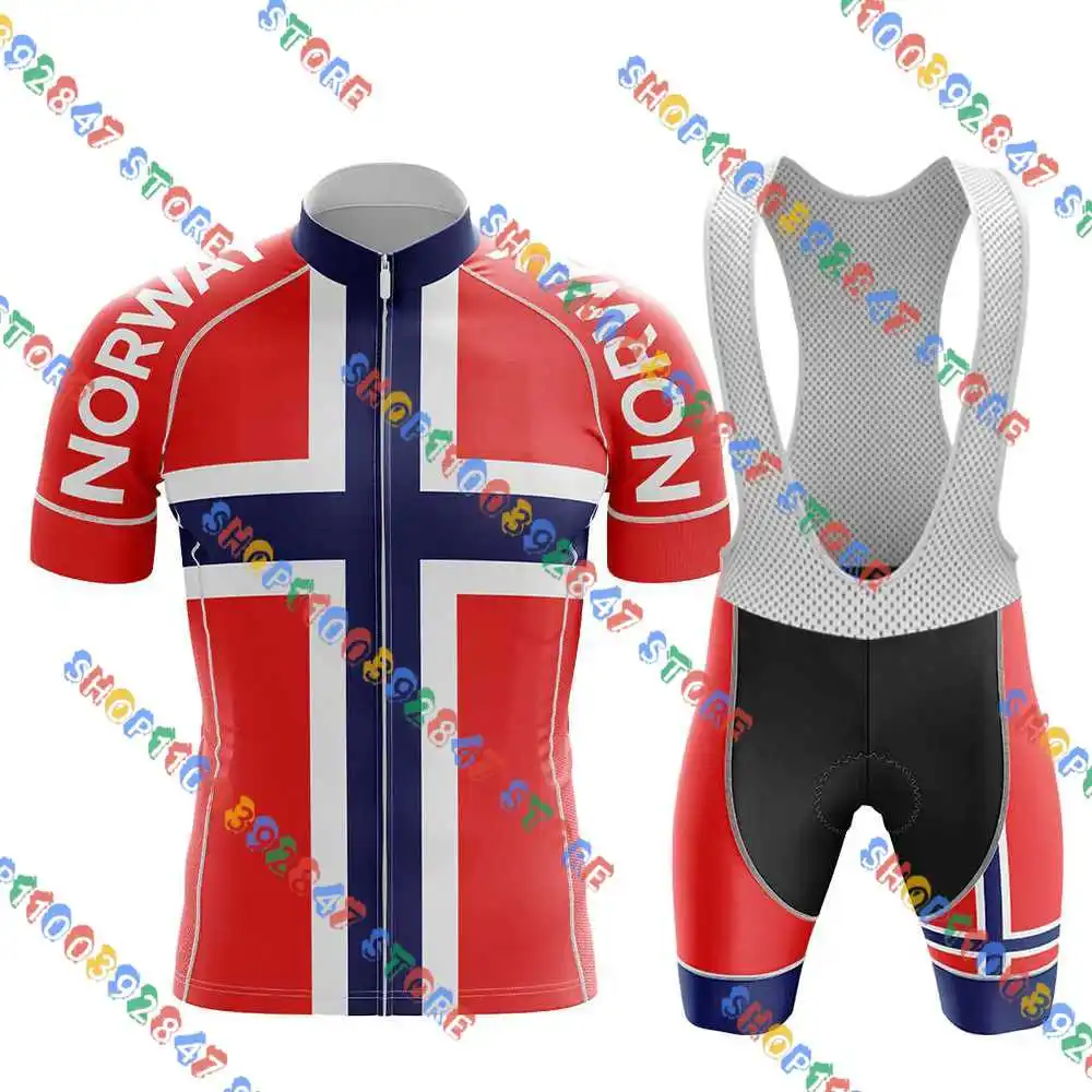 Комплект одежды для велоспорта из джерси с флагом норвегии комплект шортами и