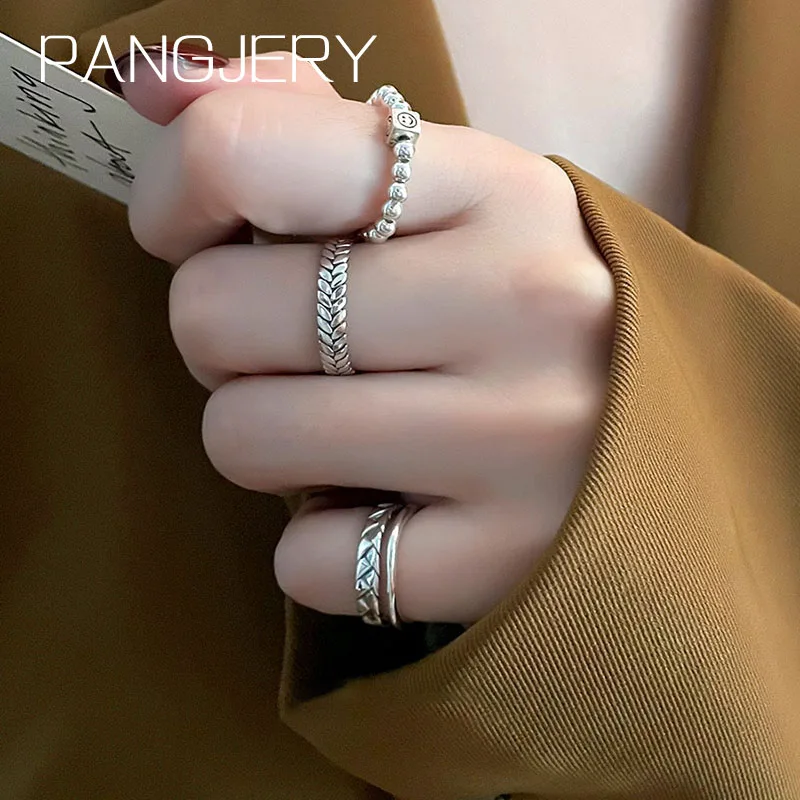 

Женское кольцо со смайликом и шариком, серебряное