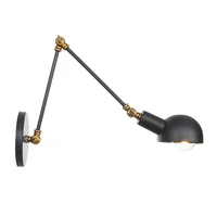 industrial adjustable swing arm wall lamp reading bedside vintage wandlamp retro extendable led wall lights fexible white gold