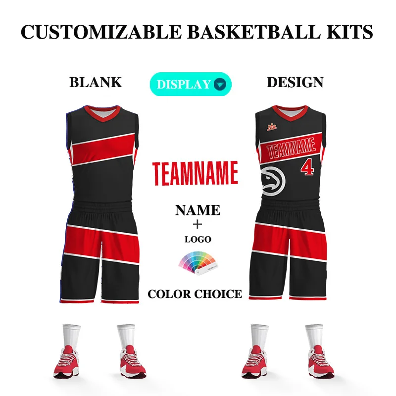 

Basketball Kits For Men Full Sublimation Customizable Team Name Logo Printed Jerseys Shorts Quickly Dry College Uniforms Unisex