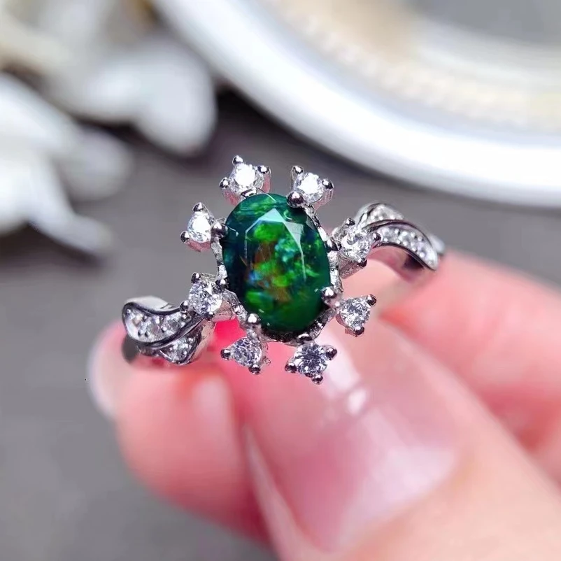 Кольцо С Черным Опалом Купить