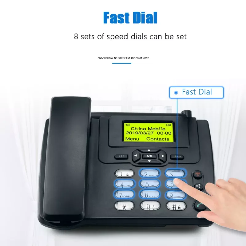 

2022 GSM SIM Card Desktop Wireless Phone Home Landline Telephone Wall Mount With FM Radio Fixed Radiotelephone Wired Phone Home