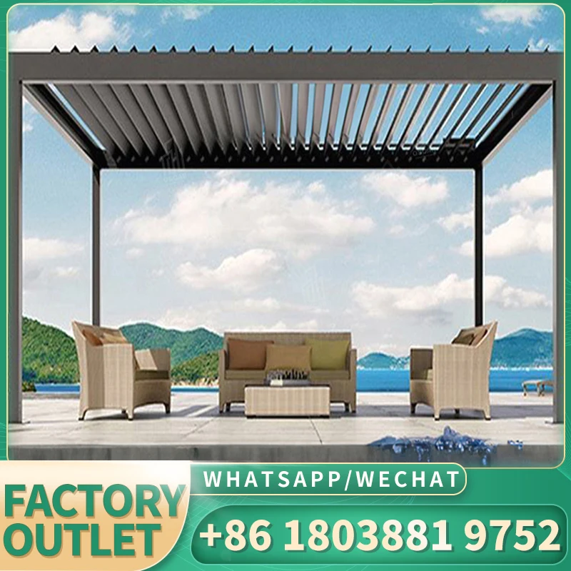 Уличная беседка из алюминия защита от дождя 5x3 6x4 4x4 4x3 3x3 м электрическая для крыши