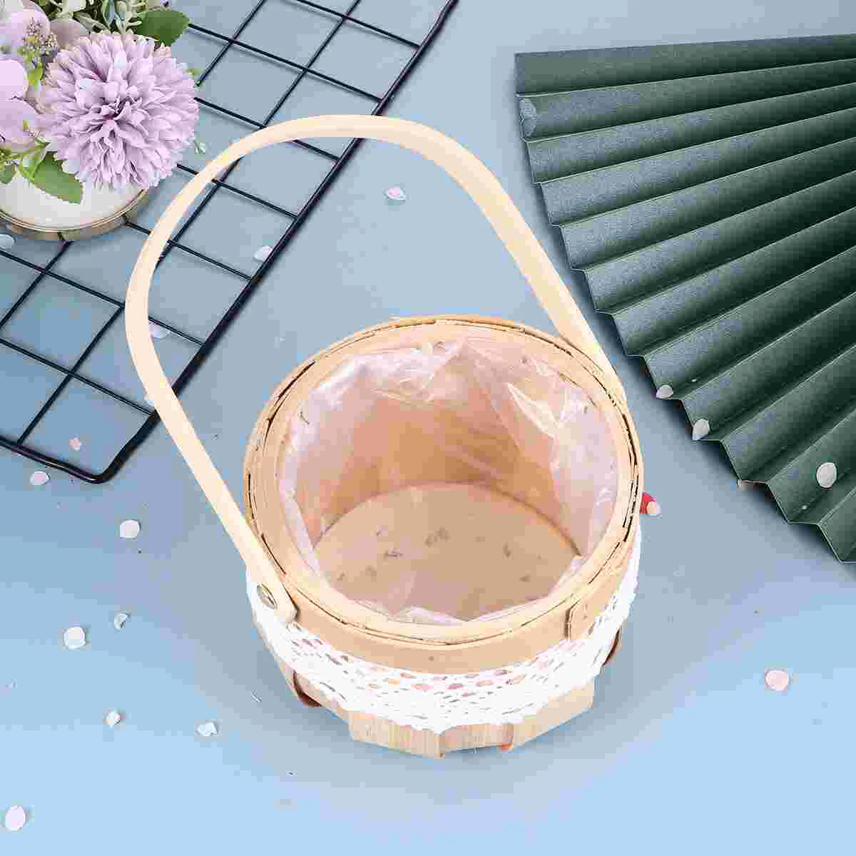 

1PC Rustic Decor Portable Woven Flower Basket for Store Garden Home