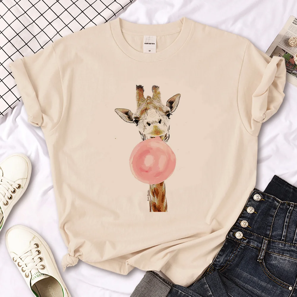 

Giraffe Tee women Y2K comic graphic t-shirts female Japanese clothing