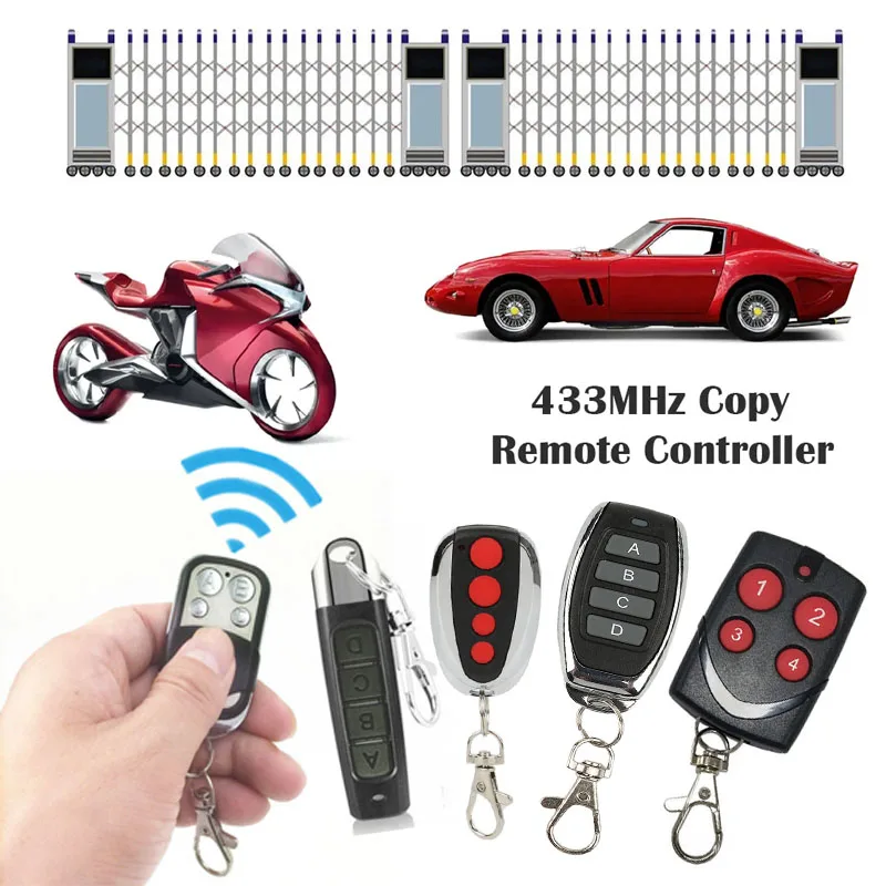

Metal 315mhz 433mhz 4 Buttons Duplicator Key Self Copy Wireless Rf Transmitter Remote Control For Gadgets Car Home Garage Door