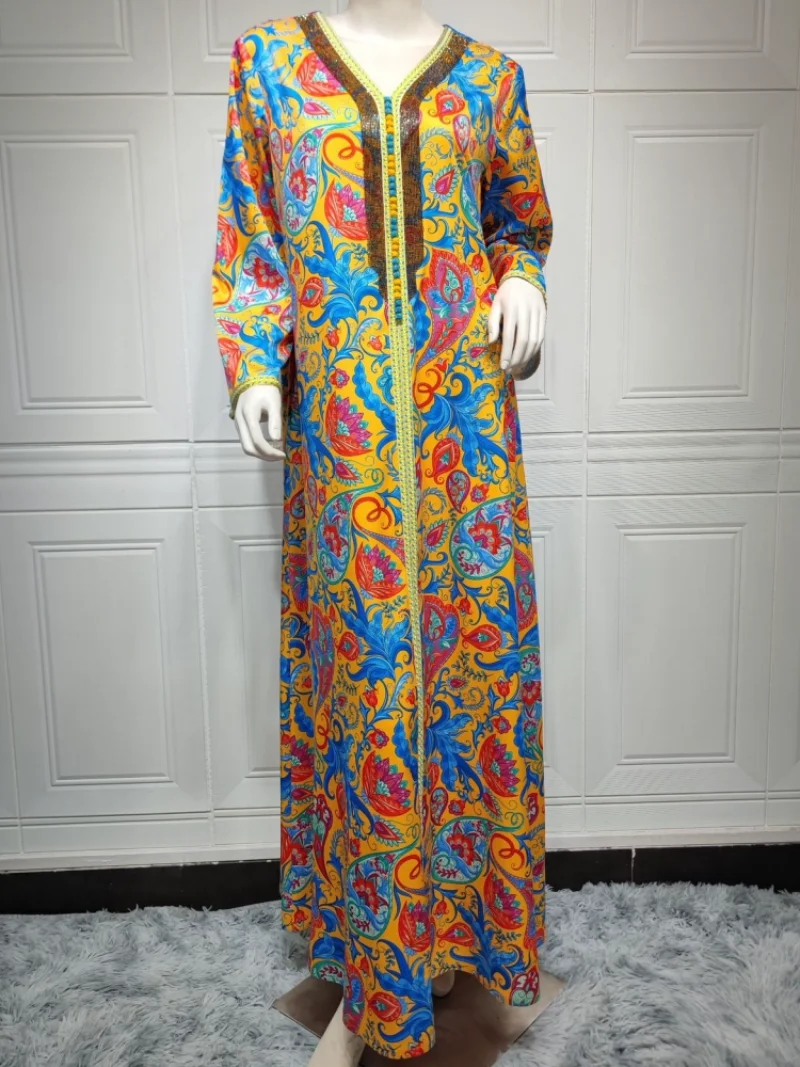 Muslim Fashion Women Dubai Turkish Long Sleeve Abayas Wedding Party Evening Gown Robe Femme Musulmane Islamic Clothing Bubu