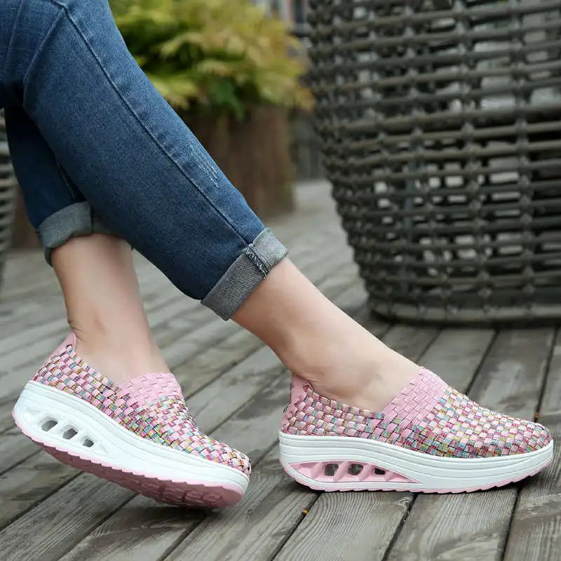 

Woman Sport Traner Running Tennis Fashion Tennis 2021 Women's High Sports Shoes Wedge Heels Sneakers Ladies Thickening Tennis