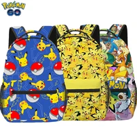 2022 new pokemon go backpack school bag pikachu figure bags eevee casual canvas bag pocket monster backpack childrens day gift