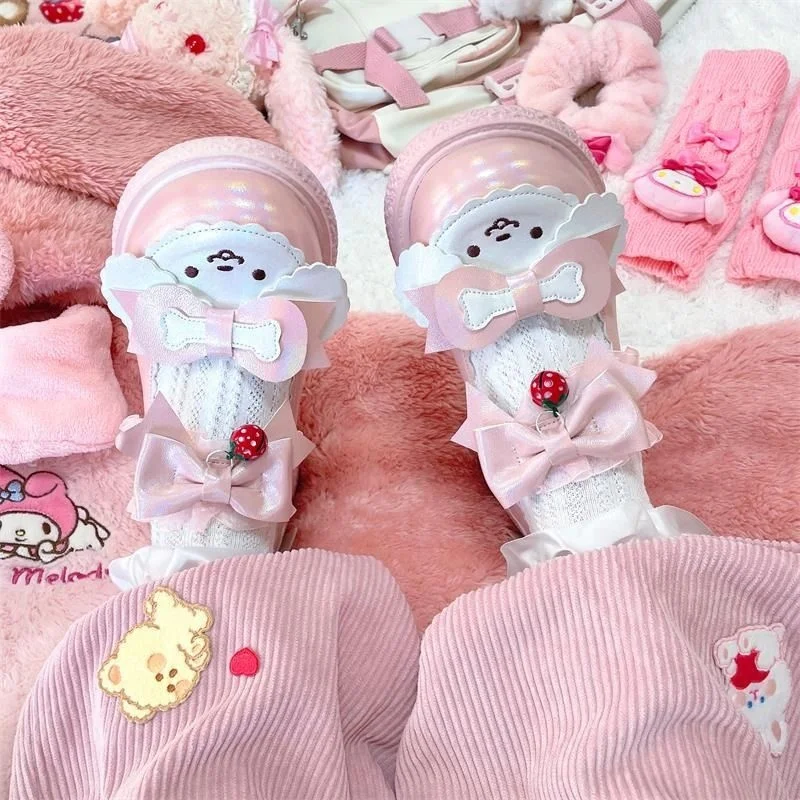 

Туфли Lolita женские розовые Kawaii в японском стиле летние Zapatillas Mujer клубника Лоскутная Милая Студенческая женская обувь