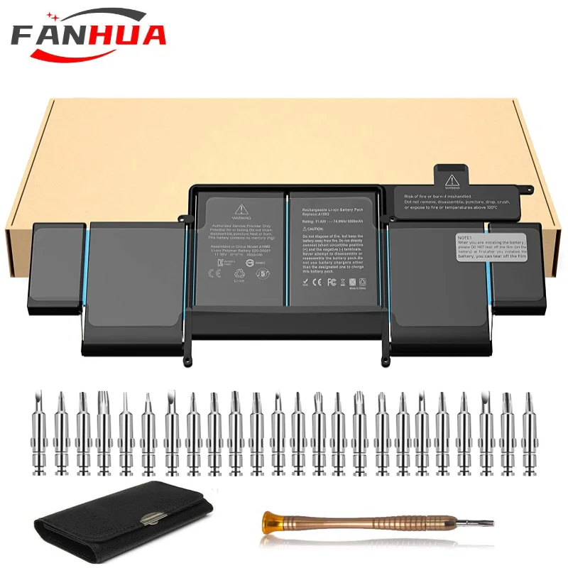 Bateria A1582 A1502 de 11.42v 74.9wh Bateria de Substituição A1502 para Macbook Pro Retina de 13 Polegadas Início de 2022 Meados de 2022 Final de 2013