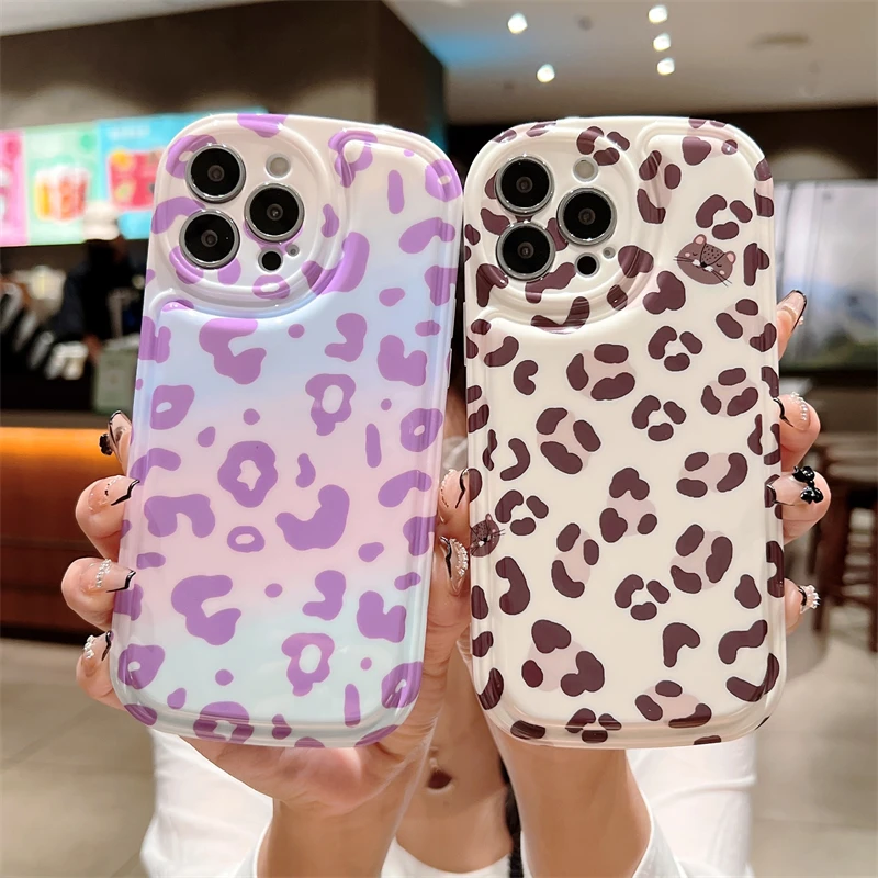 

Luxury Fashion Print Leopard Zebra Phone Case For iPhone 11 12 13 14 Pro Max X XR XS Cute Cartoon Soft Silicone Shockproof Cover
