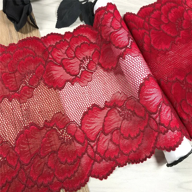 (2M/Lot) Elastic Neon Colors Lace Trim Multi-Color Stretch Fabric DIY Sewing Crafts Two Tone For Clothing Accessories - купить по