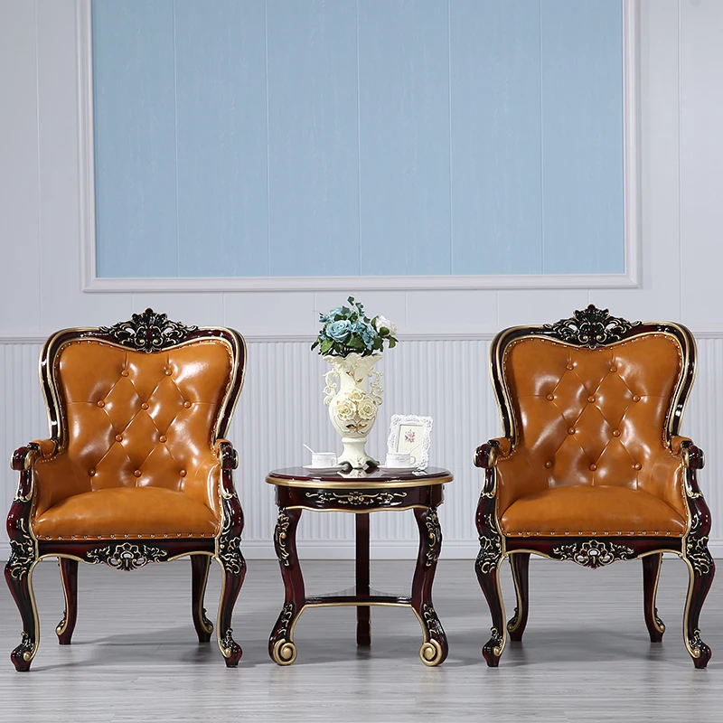 

Customized European Fabric Negotiation Couch Beauty Salon Living Room New Classical Solid Wood Leisure Sofa American Single